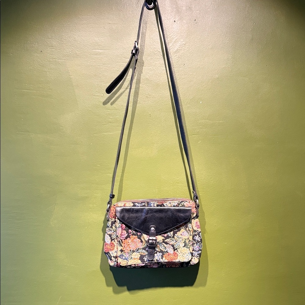 Patricia Nash Floral Crossbody Bag with Black Trim